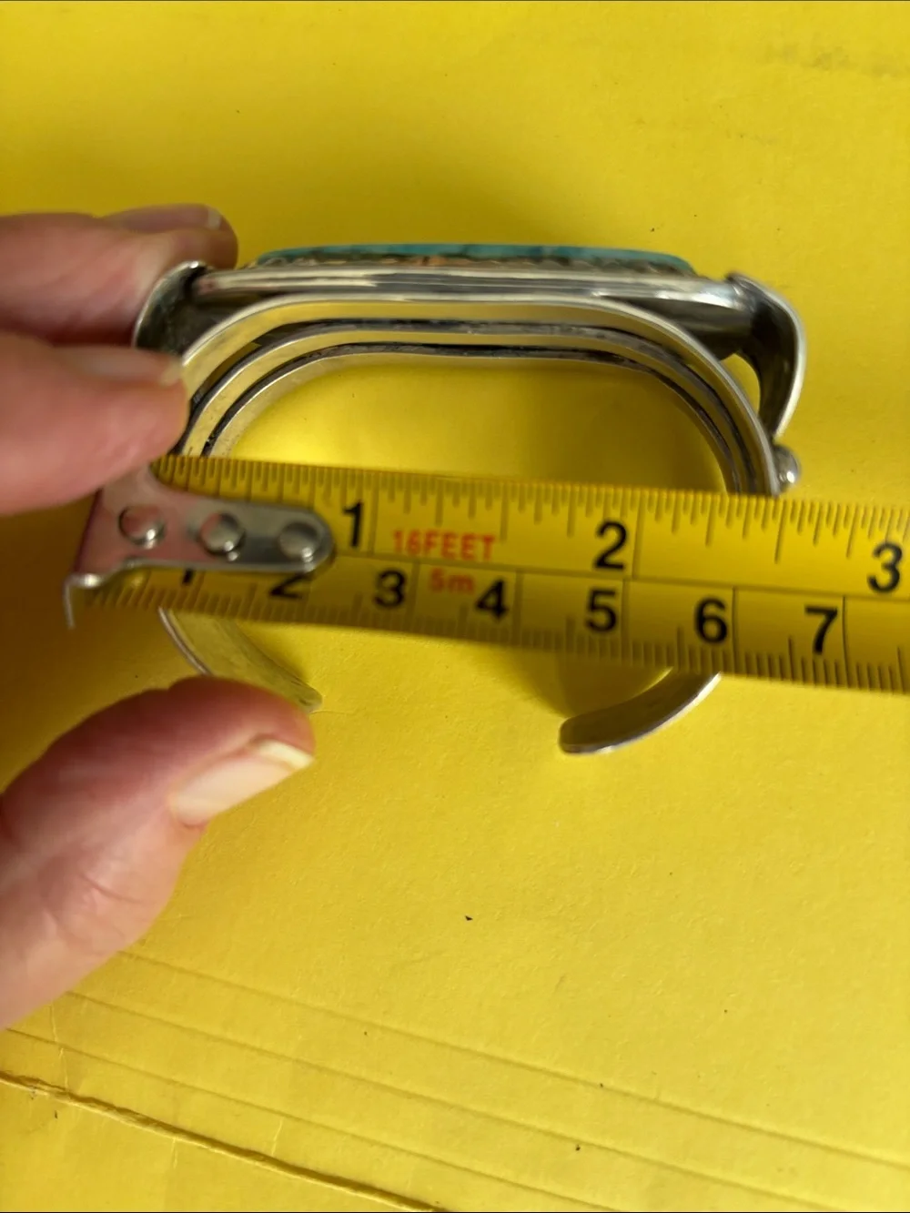Vintage Native American Silver Cuff Bracelet/Turquoise